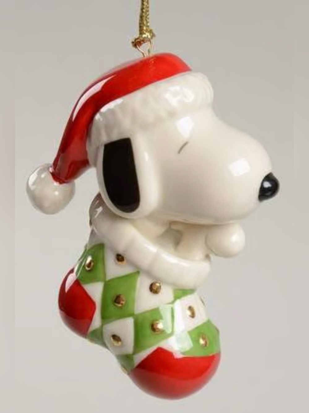 NIB Lenox Snoopy and Woodstock Ornament in Stocking 6237853